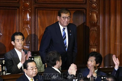 Le président du Parti libéral-démocrate (LDP) du Japon, Ishiba Shigeru, est élu au poste de Premier ministre. Photo: Kyodo