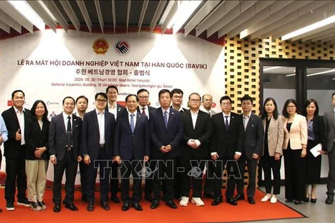 El ministro de Relaciones Exteriores de Vietnam, Bui Thanh Son, asiste a la inauguración de la Asociación Empresarial de Vietnam en Corea del Sur (BAViK). (Fuente:VNA)