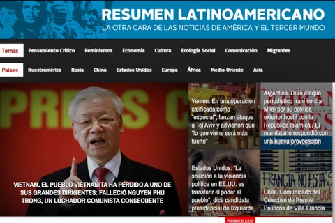 La publicación argentina Resumen Latinoamericano anunció en sus páginas la partida del Secretario General del Partido Comunista de Vietnam, Nguyen Phu Trong. (Fuente:Resumen Latinoamericano)