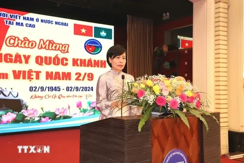 Le Duc Hanh, cónsul general de Vietnam en Hong Kong (China) y Macau (China), habla en el evento. (Fuente:VNA)