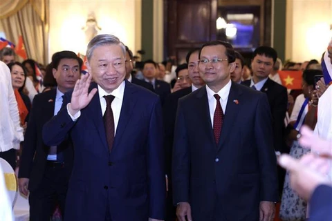 El secretario general del Partido Comunista de Vietnam y presidente del país, To Lam, en el evento. (Fuente:VNA)