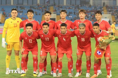 Selección nacional de fútbol vietnamita. (Fuente: VNA)