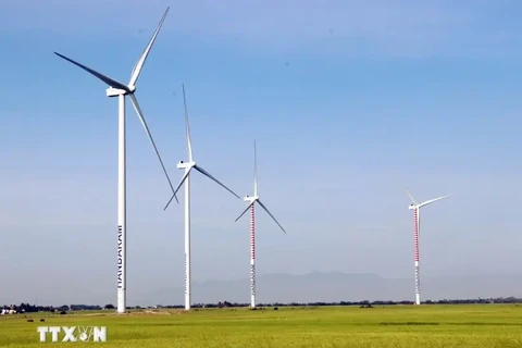 Turbinas del proyecto eólico Hanbaram en la comuna de Bac Phong (provincia de Ninh Thuan). Foto de ilustración (Fuente: VNA)