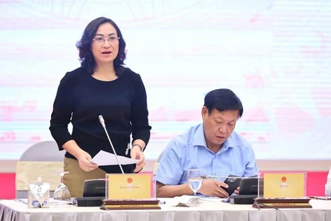 En la reunión habló la viceministra de Industria y Comercio, Phan Thi Thang. (Foto: Vietnam+)