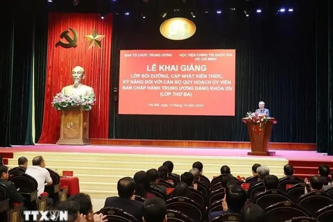 Le secrétaire général du Parti communiste du Vietnam et président To Lam prend la parole lors de la cérémonie. Photo: VNA