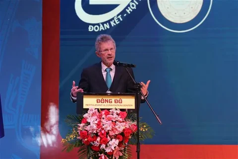 Le président du Sénat tchèque, Miloš Vystrčil prend la parole. Photo: VNA