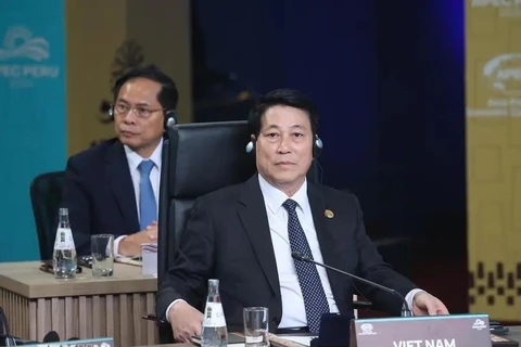 El presidente de Vietnam, Luong Cuong, asiste a la Semana de Alto Nivel del Foro de Cooperación Económica Asia-Pacífico (APEC) 2024 en Lima, Perú (Fuente: VNA)