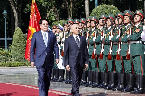 Official welcome ceremony for Cambodian King