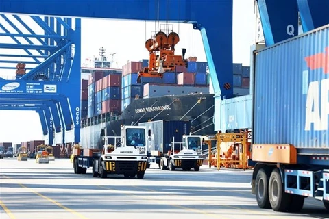 Containers at Cai Mep-Thi Vai Port in Ba Ria-Vung Tau province. AMRO staff forecast Vietnam’s economic growth may reach 6.3% for 2024 (Photo: VNA)