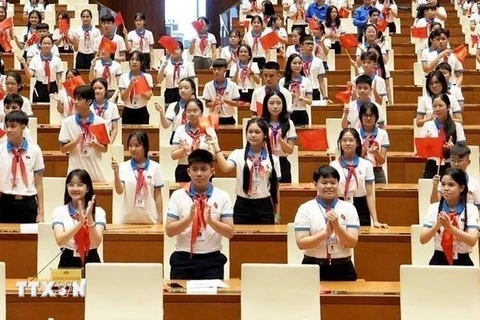 Children attend first mock session of the “Children’s National Assembly” (Photo: VNA)