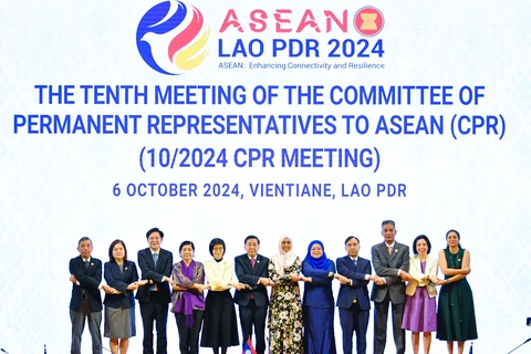 Delegates attend the 10th meeting of the Committee of Permanent Representatives to ASEAN. (Photo: VNA)