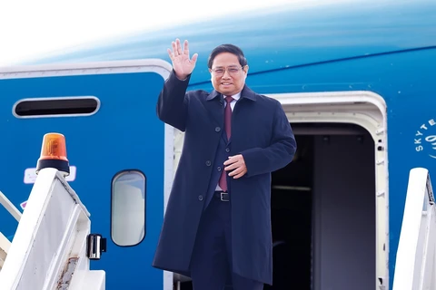 Prime Minister Pham Minh Chinh arrives in Kazan city of Russia (Photo: VNA)