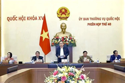 National Assembly Chairman Tran Thanh Man speaks at the closing session of the 15th National Assembly Standing Committee's 40th sitting (Photo: VNA)