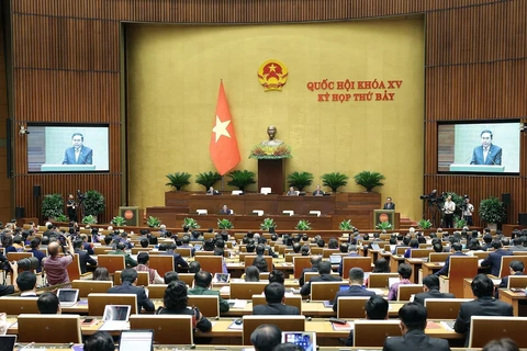Standing Vice Chairman of the National Assembly Tran Thanh Man chairs the opening ceremony of the 7th session in Hanoi on May 20 (Photo: VNA).