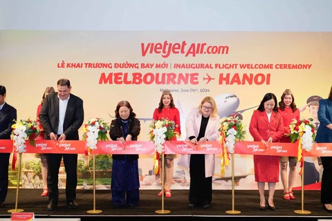 On the new flight route, two round-trip flights using the wide-body Airbus A330 aircraft are operated weekly on Tuesdays and Saturdays. (Photo: VNA)