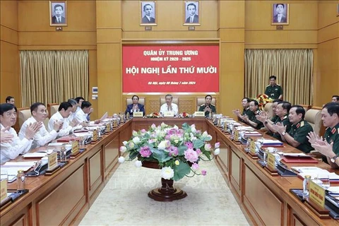 At the Central Military Commission's 10th conference in Hanoi on July 8. (Photo: VNA)