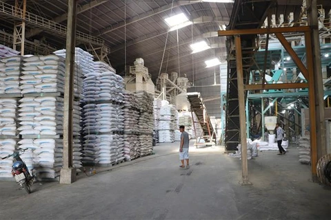 Rice milling for export in My Thanh Nam commune, Cai Lay district, the Mekong Delta province of Tien Giang. (Photo: VNA) 