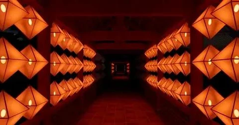 El pasillo central está decorado con 240 linternas que parpadean en sincronía con el sonido. (Foto: VNA)