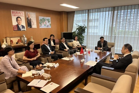 Una delegación de la Comisión de Movilización de Masas del Comité Central del Partido se reunió con representantes del gobernante Partido Liberal Democrático (PLD) de Japón. (Foto: VNA)