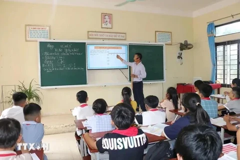 En un aula en la provincia de Nghe An (Foto: VNA)