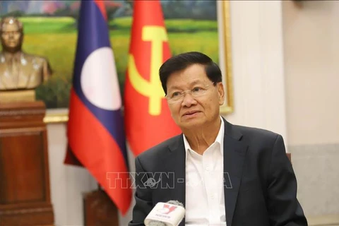 El secretario general del Partido Popular Revolucionario (PPRL) y presidente de Laos, Thongloun Sisoulith, visitará Vietnam del 10 al 13 de este mes. (Fuente: VNA)