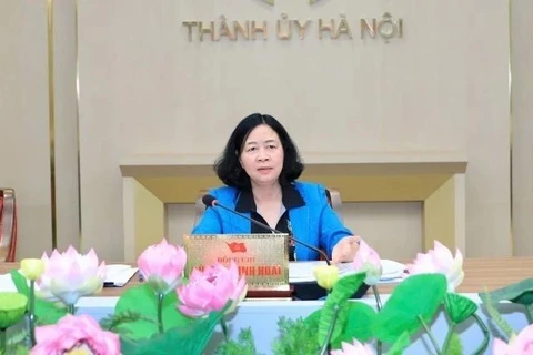 La secretaria del Comité partidista de Hanoi, Bui Thi Minh Hoai. (Foto: VNA)