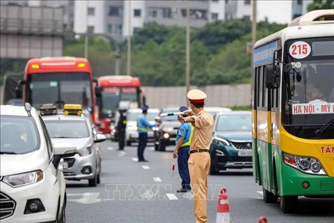 At the end of Phap Van - Cau Gie expressway in Hanoi. (Photo: VNA)