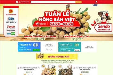 Hung Yen litchi on Sendo e-commerce platform (Photo: VNA)