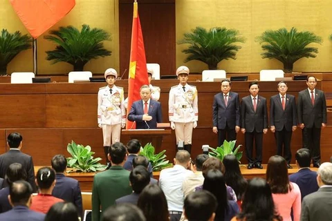 At oath-taking ceremony of President To Lam in Hanoi on May 22. (Photo: VNA)