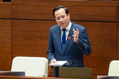Minister of Labour, Invalids and Social Affairs Dao Ngoc Dung speaks at the meeting. (Photo: VNA)