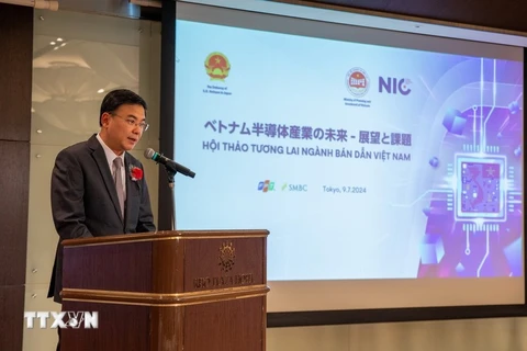 Vietnamese Ambassador to Japan Pham Quang Hieu speaks at the event (Photo: VNA)