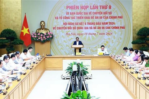 Prime Minister Pham Minh Chinh speaks at the meeting of the National Committee for Digital Transformation on July 10. (Photo: VNA)