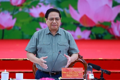 PM Pham Minh Chinh speaks at the meeting (Photo: VNA)