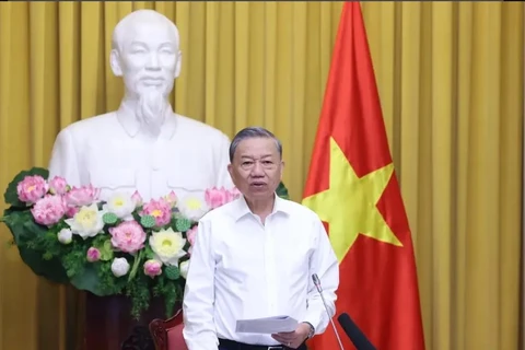 President To Lam, head of the Central Steering Committee for Judicial Reform addresses the committee's meeting on July 31 (Photo: VNA)