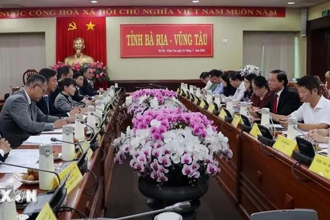 Representatives from the People's Committee of Ba Ria-Vung Tau and Japanese enterprises at the dialogue. (Photo: VNA)