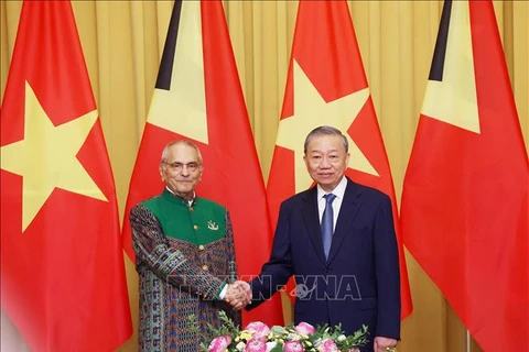 State President To Lam and President of Timor-Leste José Ramos-Horta in Hanoi on August 1 (Photo: VNA)