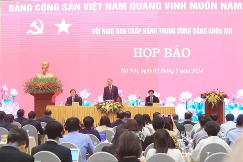 Party General Secretary and State President To Lam answers questions from domestic and foreign journalists. (Photo: VNA)