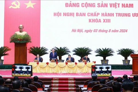 At the opening session of the 13th Party Central Committee's meeting on the morning of August 3, 2024. (Photo: VNA)