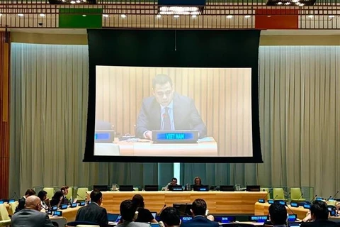 Ambassador Dang Hoang Giang speaking at UN General Assembly High-Level Forum on a Culture of Peace (Photo: VNA)