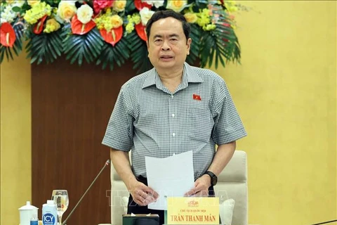 NA Chairman Tran Thanh Man addresses the meeting (Photo: VNA)