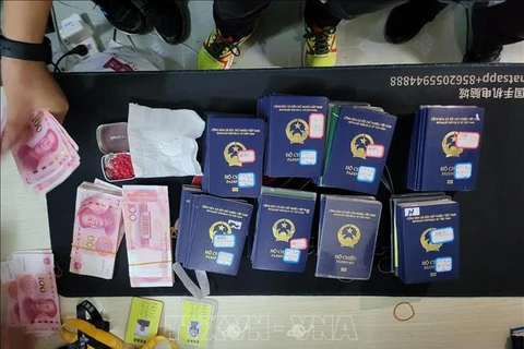 Nearly 100 passports are confiscated (Photo: VNA)