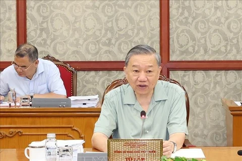 Party General Secretary and President To Lam speaks at the regular Politburo meeting on August 9. (Photo: VNA)