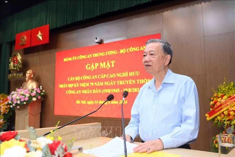 Party General Secretary and State President To Lam speaks at the meeting (Photo: VNA)