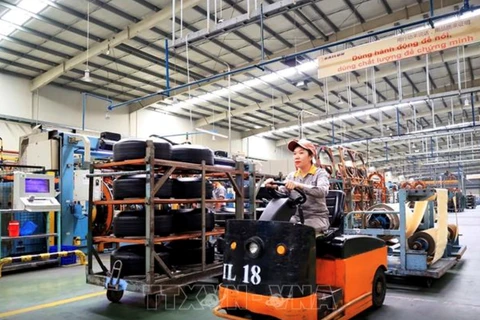 Production at Sailun Vietnam company in Phuoc Dong Industrial Park in Tay Ninh (Photo: VNA)