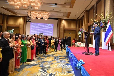 Parrticipants at a ceremony in Thailand on August 29 to celebrate the 79th anniversary of the National Day (September 2). (Photo: VNA)