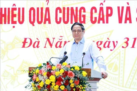 PM Pham Minh Chinh speaks at the conference. (Photo: VNA)