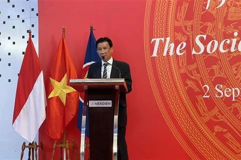 Vietnamese Ambassador to Indonesia Ta Van Thong speaks at the event (Photo: VNA)