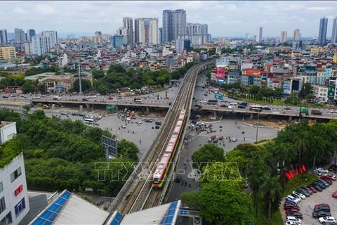 Elevated section of Nhon – Hanoi Station metro line (Photo: VNA)