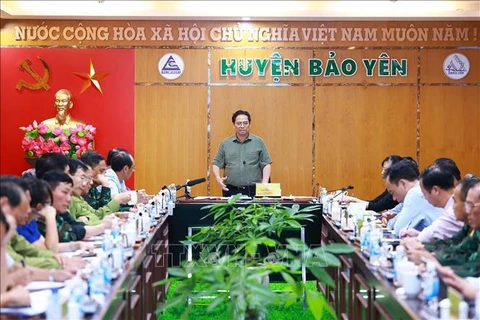 PM Pham Minh Chinh speaks at the meeting (Photo: VNA)