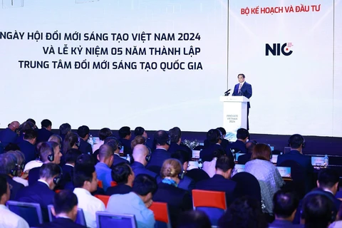 Prime Minister Pham Minh Chinh speaks at the opening ceremony of the Innovate Vietnam 2024 event on October 1. (Photo: VNA)